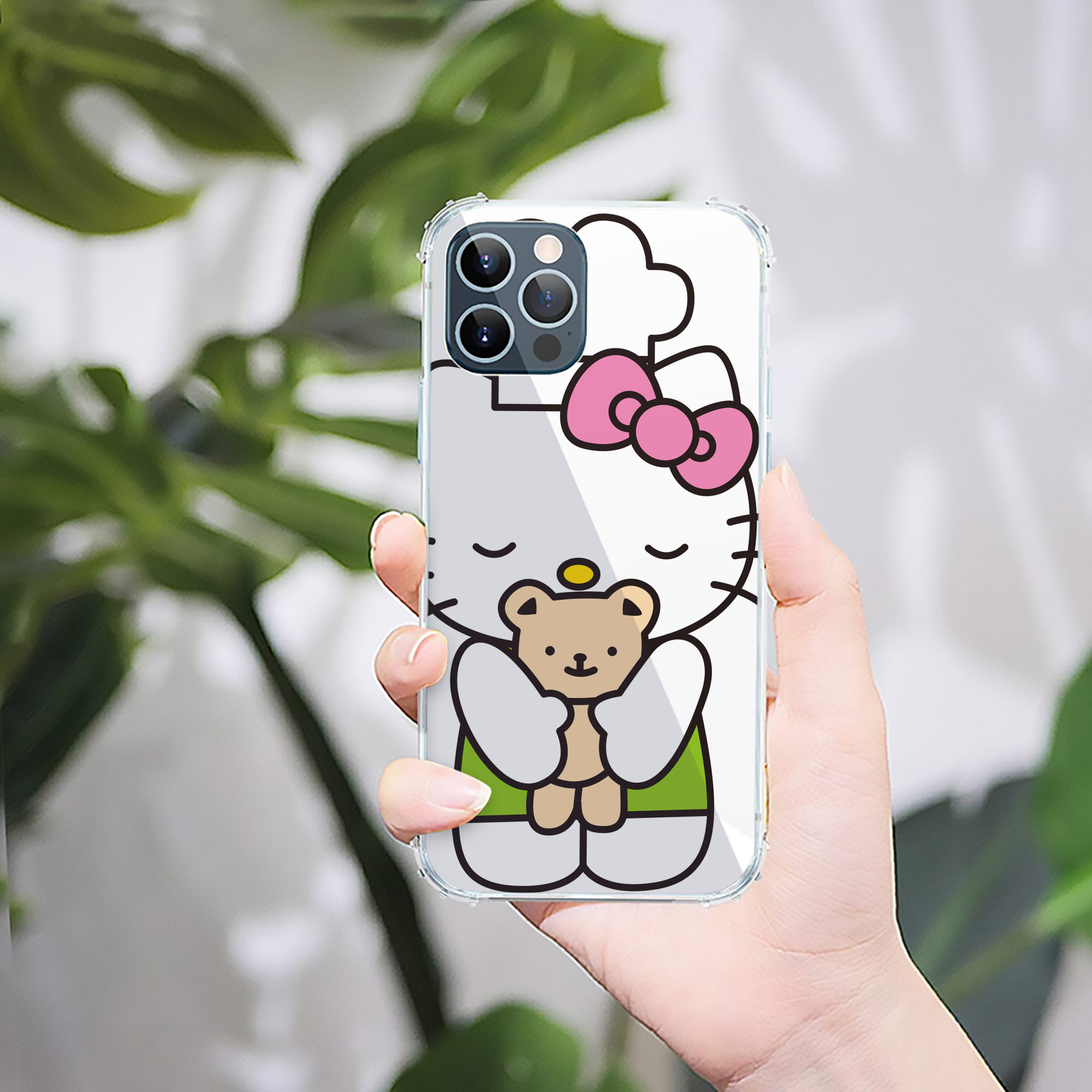 （画像用） Hello Kitty ハローキティ 【iPhone 12シリーズ対応】透明スマホケース（クリアソフトケース）